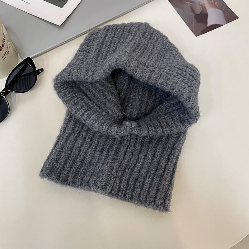 Knitted Woolen Winter Hat and Scarf with Earflaps