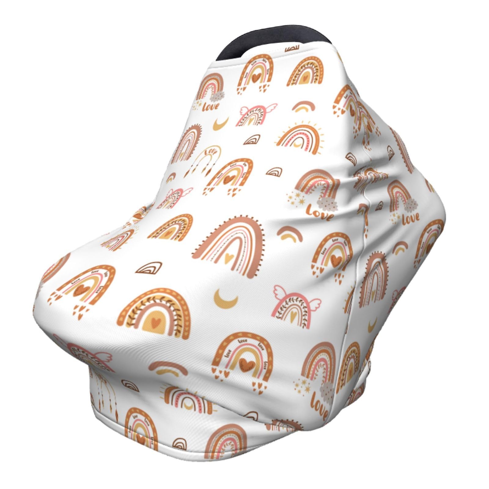 Cute Rainbow Western Baby Stuff Car Seat Covers Multi-Use Car Seat Canopy Carrier Cover Breathable Breastfeeding Cover Boys & Girls