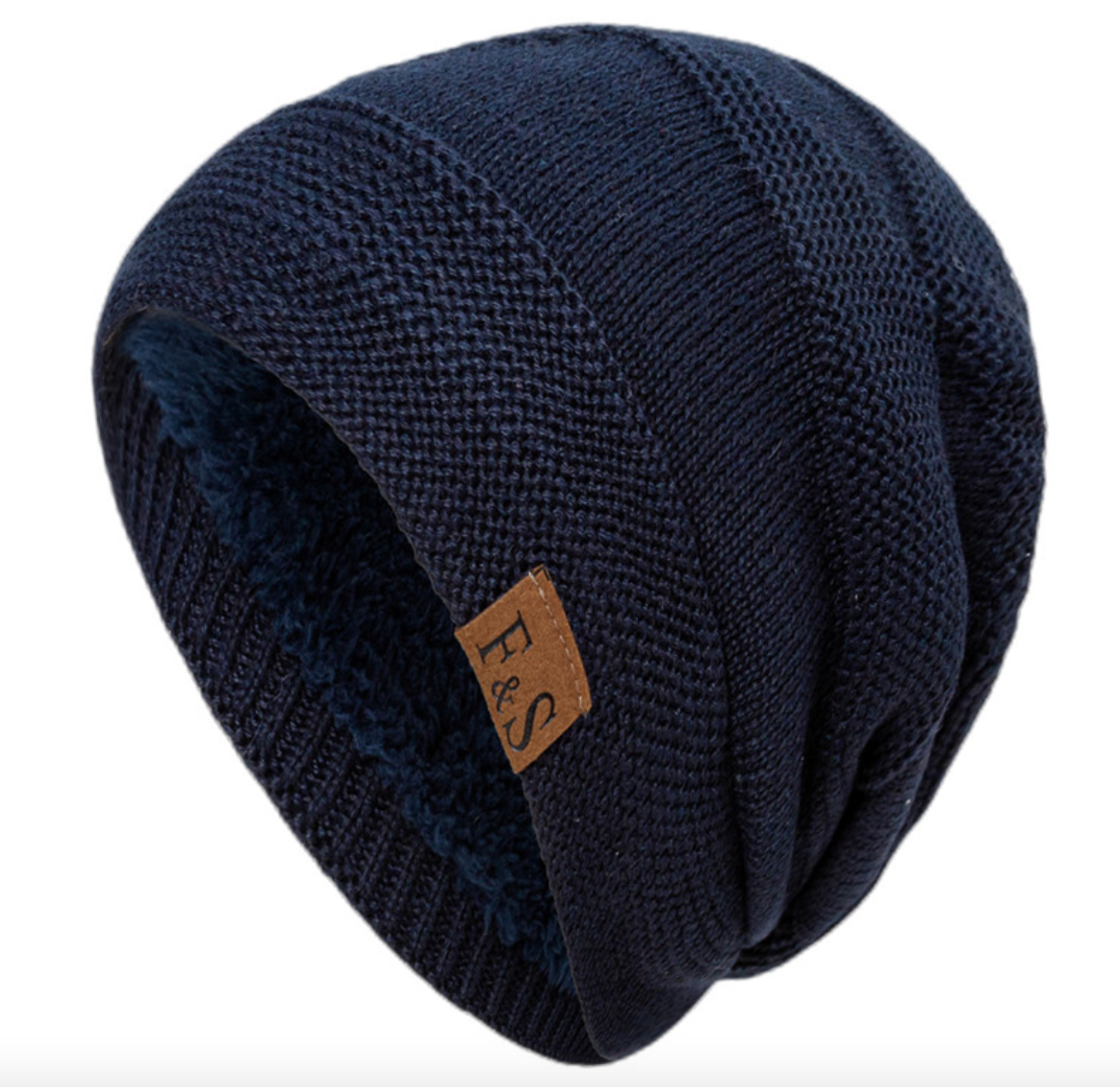 Fleece-Lined Wool Knit Winter Hat