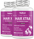 Hair Xtra - Hair Regrowth Vitamin for Faster Hair Growth - Hair Growth Vegan Capsules - Hair Thickening with Biotin Zinc MSM B Vitamins Choline - Hair Supplement Hair Regrowth Capsules - Pack 2