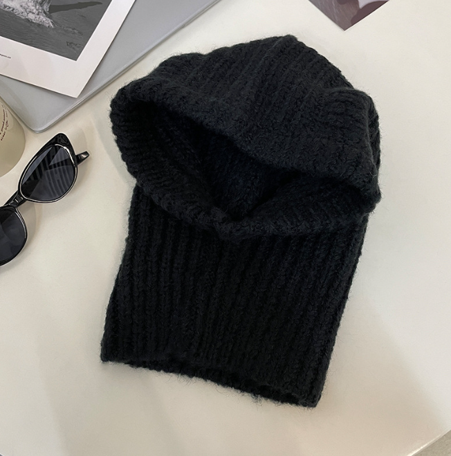Knitted Woolen Winter Hat and Scarf with Earflaps