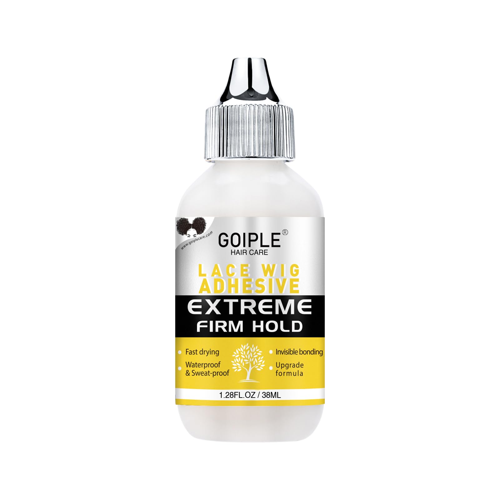 Goiple Wig Glue Lace Glue for Lace Front Lace Wigs Waterproof Lace Front Wig Glue for Wigs Strong Hold Transparent Lace Adhesive for Hair Replacement Invisible Hair Bonding Wig Adhesive(1.28 fl oz)