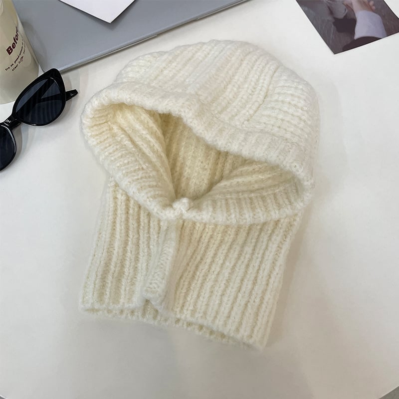Knitted Woolen Winter Hat and Scarf with Earflaps