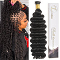 Liccaibao Deep Wave Bulk 100g 24 Inch Natural 100% Human Hair Braiding Hair Unprocessed No Weft 10A Brazilian Virgin Hair for Curly Human Hair Extensions Boho Braids Wet and Wavy Human Braiding Hair