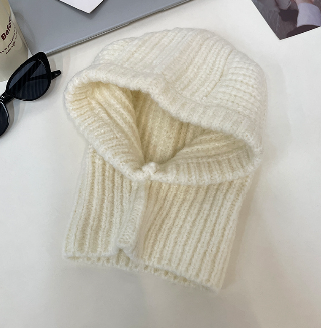 Knitted Woolen Winter Hat and Scarf with Earflaps