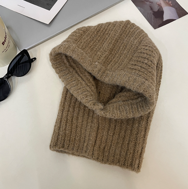 Knitted Woolen Winter Hat and Scarf with Earflaps