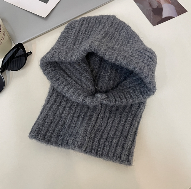 Knitted Woolen Winter Hat and Scarf with Earflaps