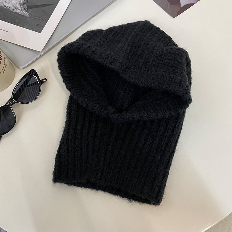Knitted Woolen Winter Hat and Scarf with Earflaps