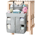 Hautton Hanging Diaper Caddy Organizer Hanging Diaper Organizer for Changing Table and Crib Diaper Changing Station Organizer Storage for Nursery Baby Stuff Shower Gift for Newborn New Mom -Grey