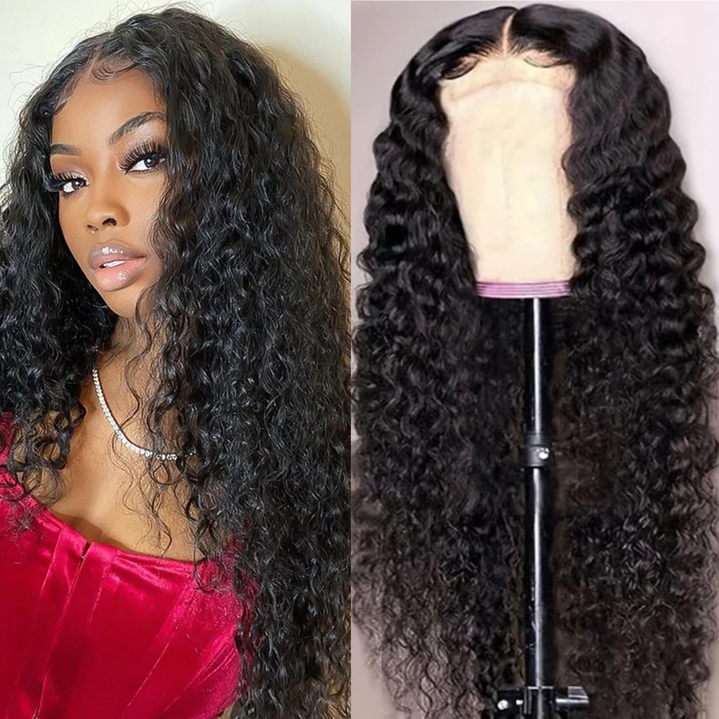 Wear and Go Glueless Wigs Human Hair 5X5 Deep Wave Wig 180% Density Lace Front Wigs Human Hair with Baby Hair Brazilian Virgin Hair Pre Plucked Pre Cut Wigs for Black Women Natural Color 22inch