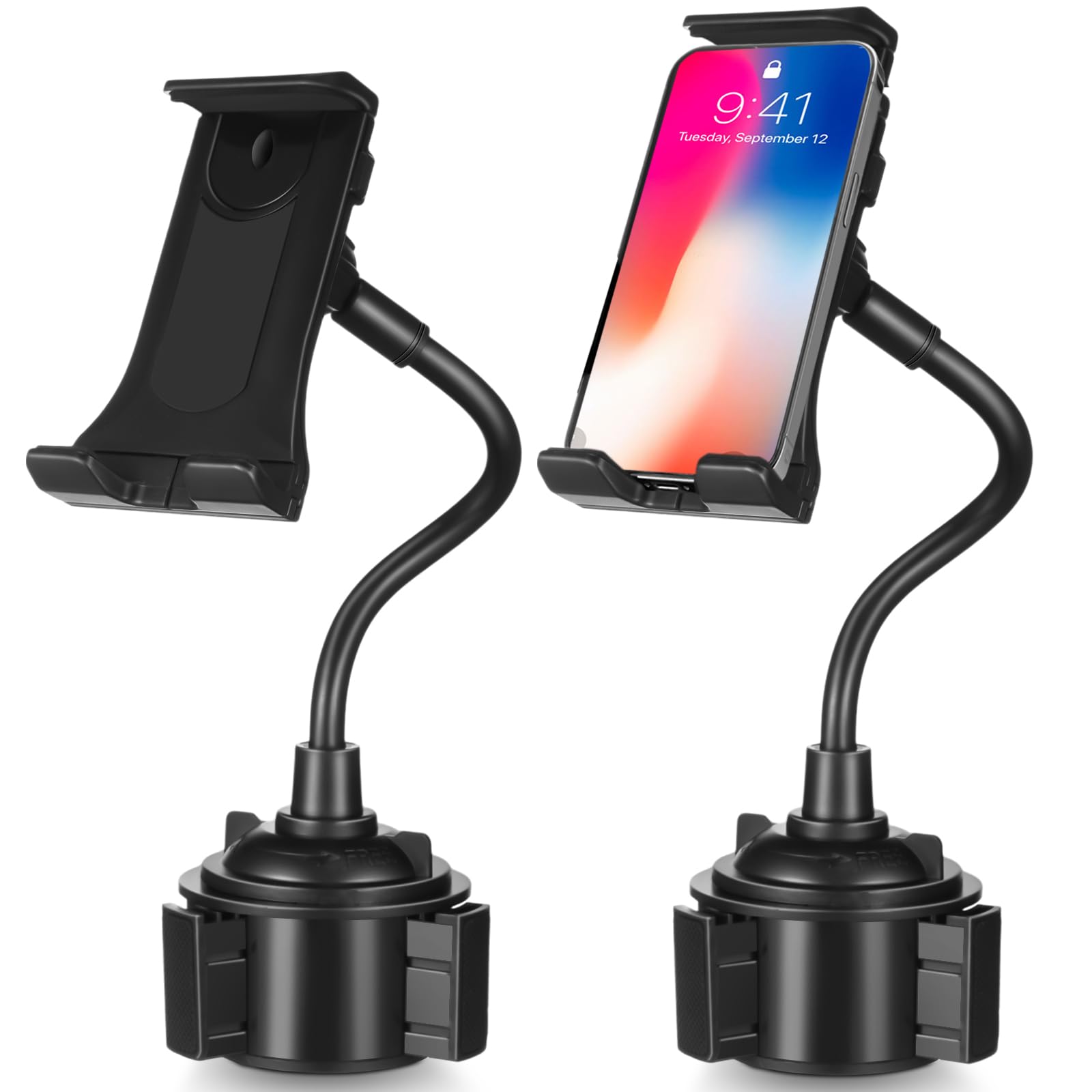 2 Pack Cup Car Phone Holder for Car Mount Adjustable Universal Gooseneck Cup Holder Phone Mount Accessory for Car Open Access Design for Cell Phone Charging Compatible with Cell Phones