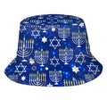 Funny Hanukkah Menorah Bucket Hat Packable Fashion Fisherman Hat Travel Beach Sun Hat