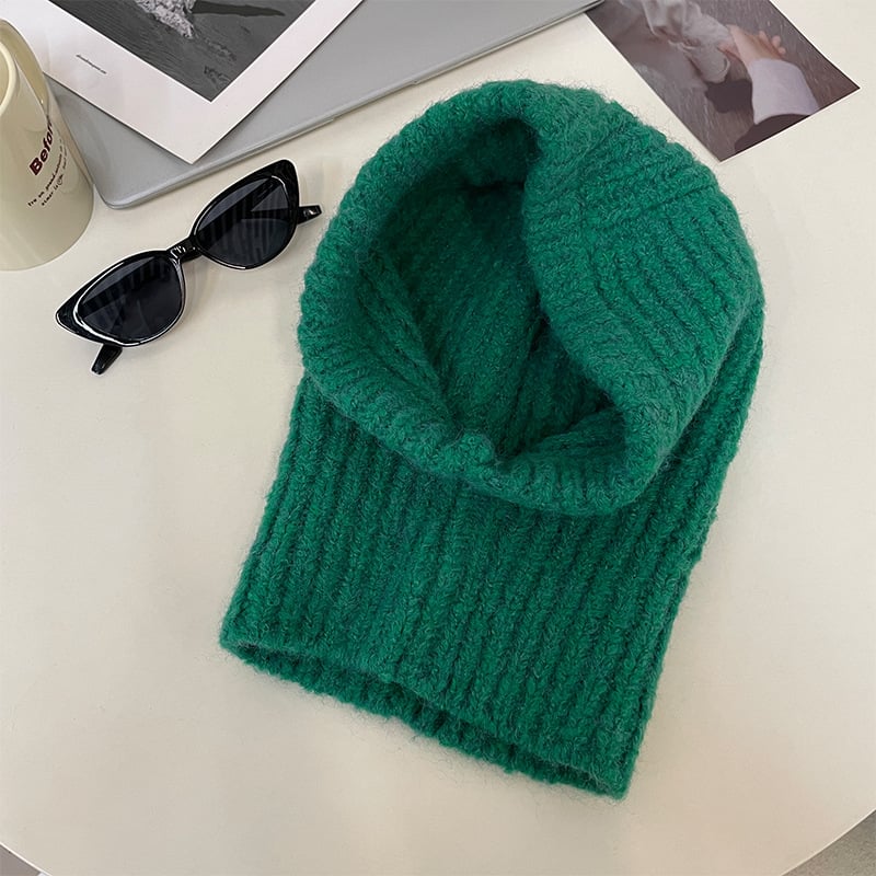 Knitted Woolen Winter Hat and Scarf with Earflaps